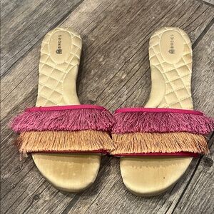 Birdies The Sparrow Fringe Slide Sandals